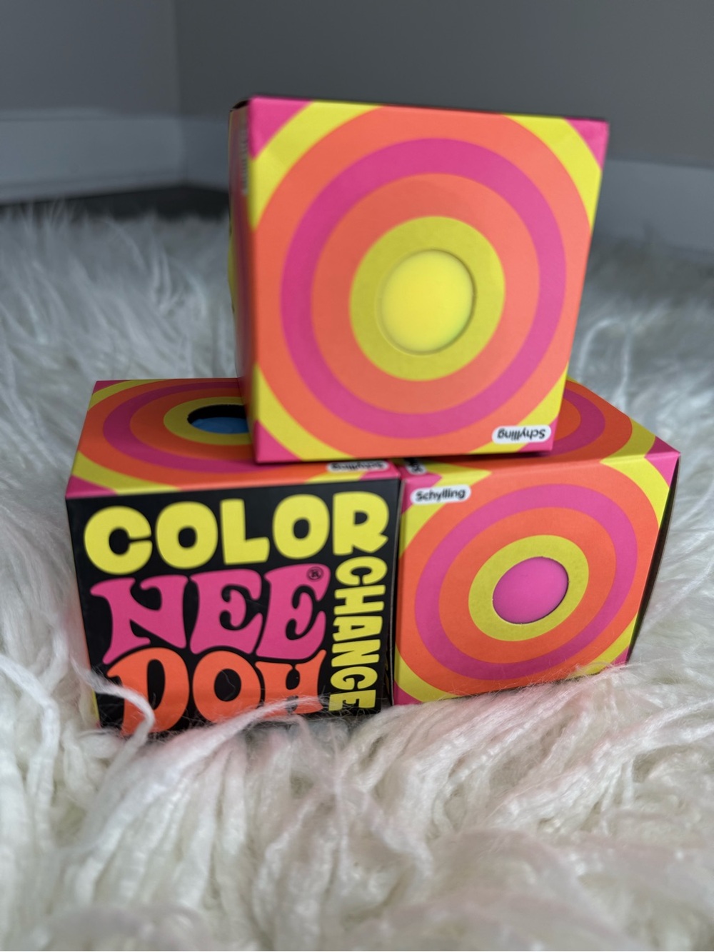 NEE DOH Color Change Putty - Bright Neon Set Blue Pink Yellow